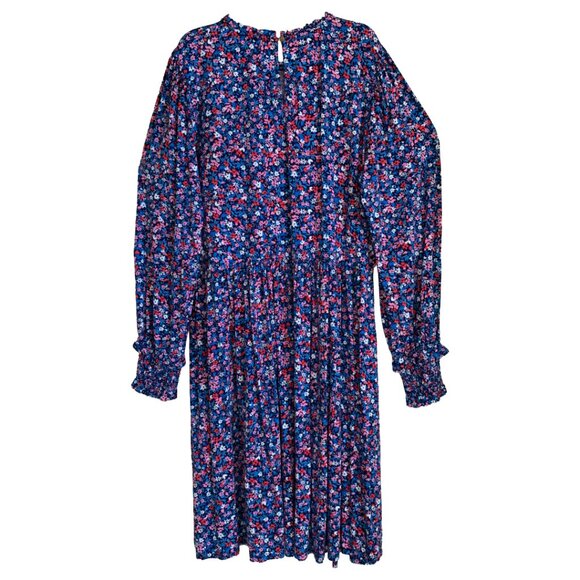 NWT DRAPER JAMES Womens' Blue Wispy Floral Kitty Knit Shift Dress XL - Picture 8 of 12